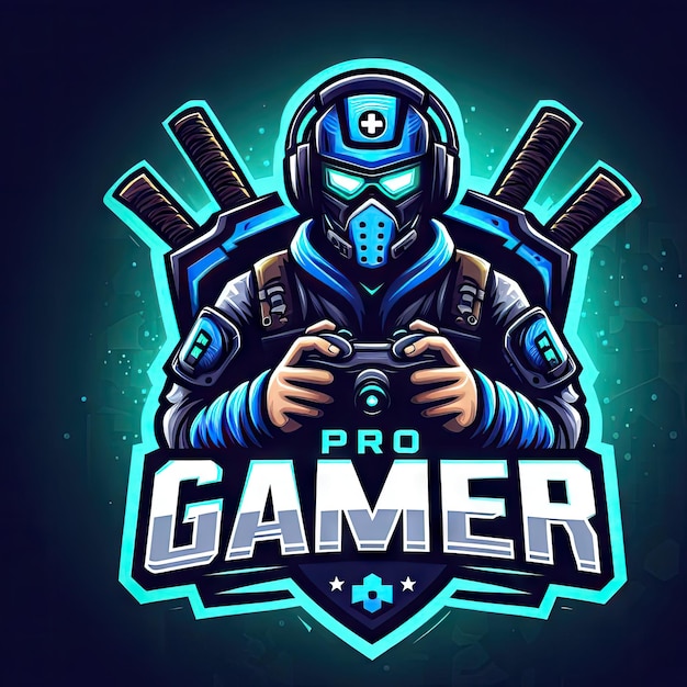 PSD pro gamer detalhado esports gaming mascote logotipo design