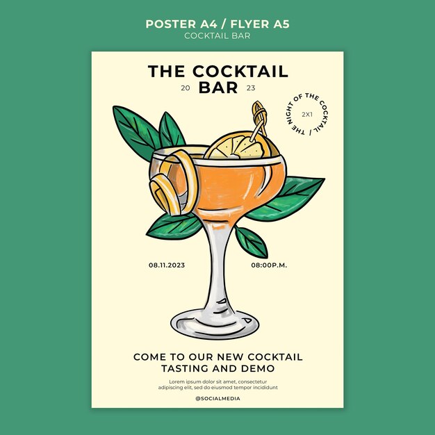 PSD progettazione del modello di cocktail bar