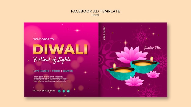 PSD progettazione del modello di diwali gradiente