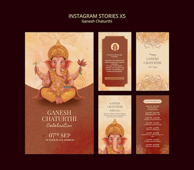 PSD progettazione del modello di ganesh chaturthi