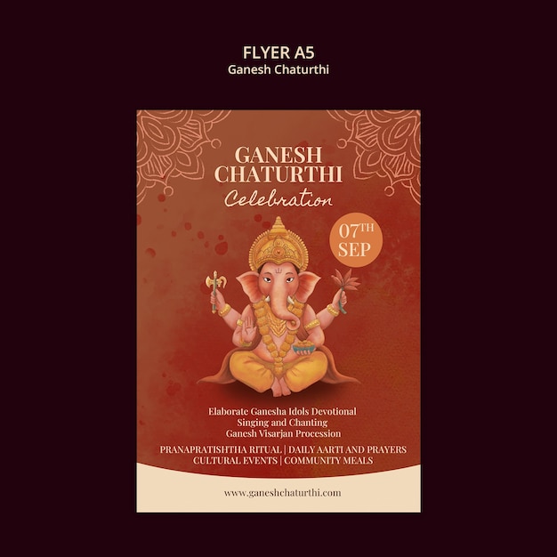 PSD progettazione del modello di ganesh chaturthi