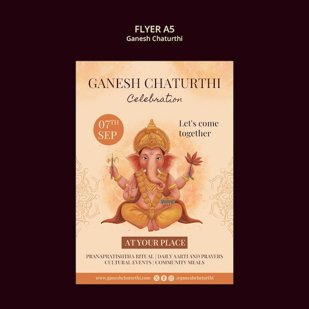 PSD progettazione del modello di ganesh chaturthi