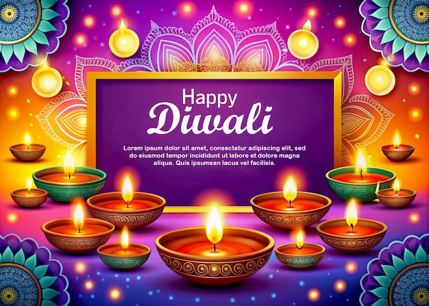 Progettazione del modello di Happy Diwali Celebration