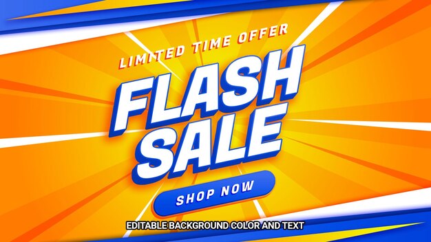 PSD promoção de modelo de banner de desconto de venda em flash