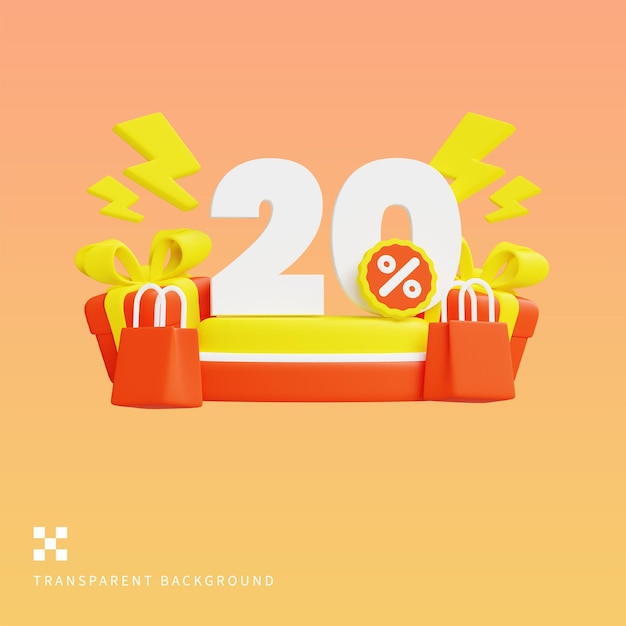 PSD psd 20 off illustration en 3d