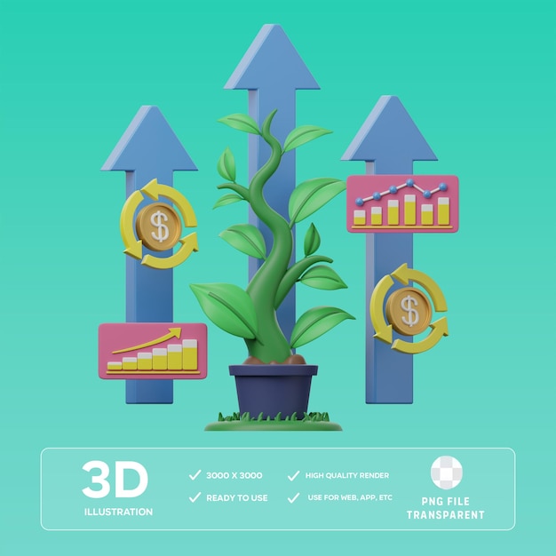 PSD psd 30 retorno do investimento ilustrador 3d