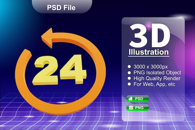 PSD psd 3d render business e negozio online illustrazione dell'icona dell'app 27 ore isolata