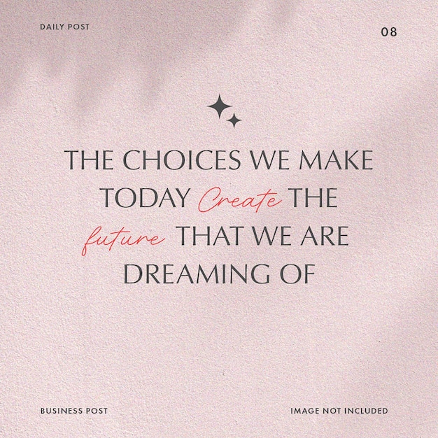 PSD Daily Motivational Quotes Design de typographie pour les médias sociaux et le modèle de poste Instagram