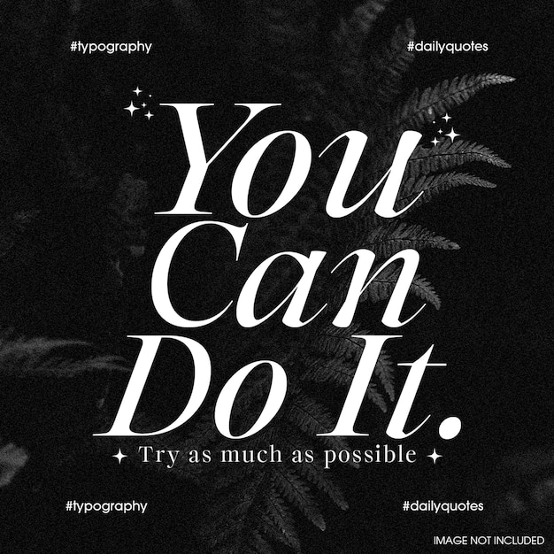 PSD Daily Motivational Quotes Design de typographie pour les médias sociaux et le modèle de poste Instagram