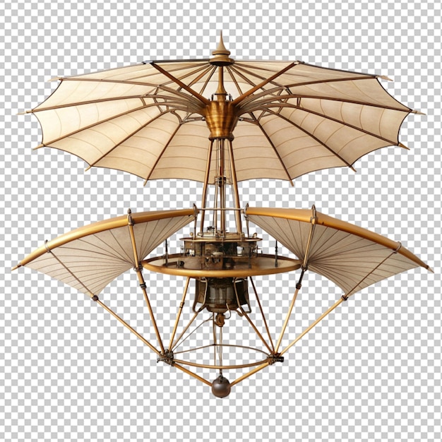 PSD de uma máquina voadora de Leonardo da Vinci em fundo transparente