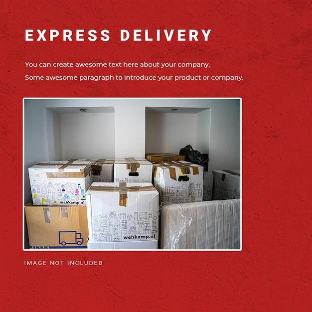 PSD psd delivery express conceito de design para mídias sociais e instagram post template