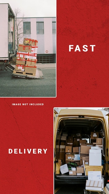 PSD Delivery Express Concept Design para mídias sociais e modelo de história do Instagram