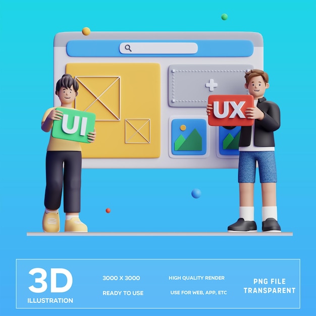 PSD psd designer está fazendo interface de usuário 3d ilustração