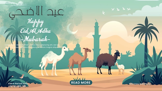 PSD Eid al adha mubarak festival islamico modello di social media