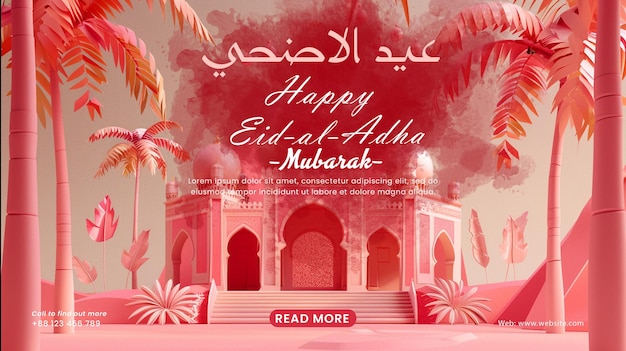 PSD Eid al adha mubarak festival islamico modello di social media