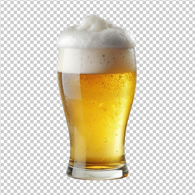 PSD eines erfrischenden Bierglases auf durchsichtigem Hintergrund