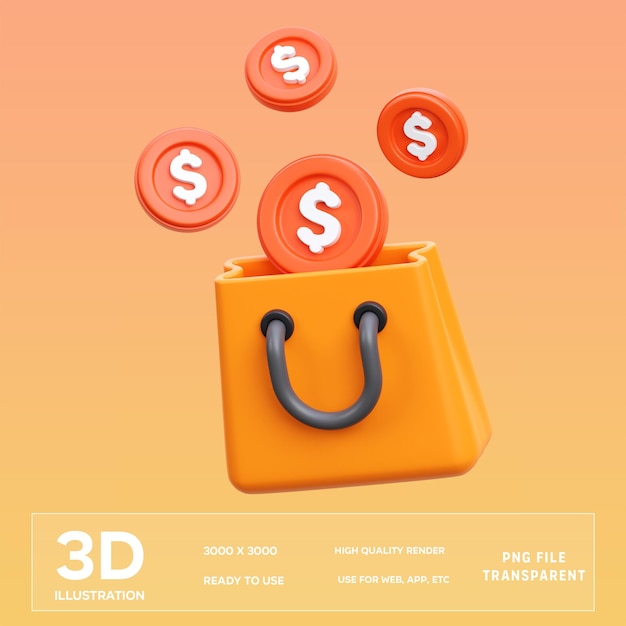 PSD psd einkaufstasche 3d-illustration