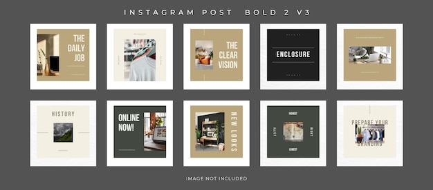 PSD psd fashion bold pack collection est un modèle de post instagram.