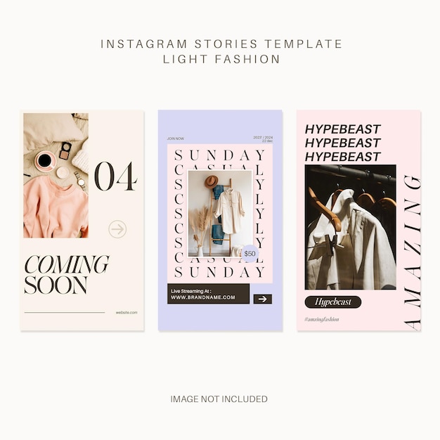 PSD psd fashion collection design per i social media e il modello di storia di instagram