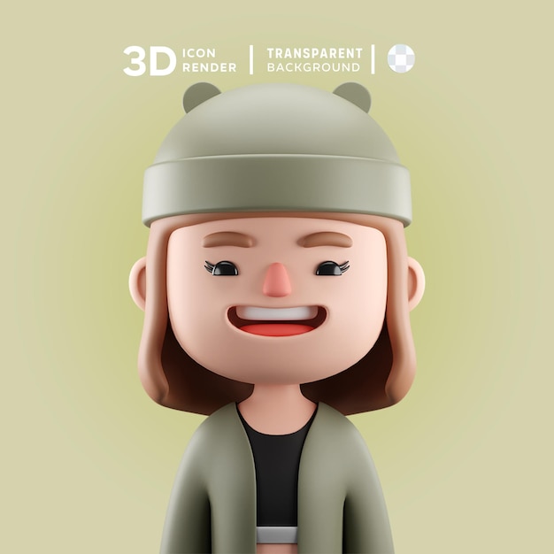 PSD psd-frauen-avatar in 3d-illustration