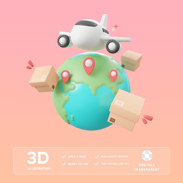 PSD psd globale lieferung 3d-illustration