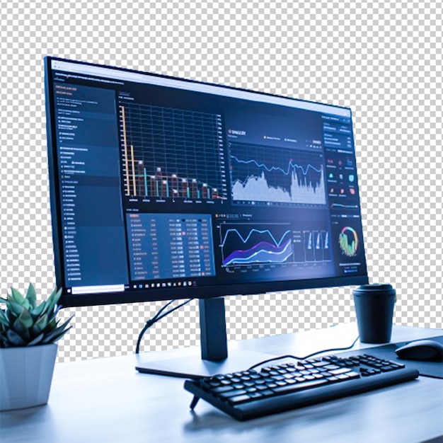 PSD gratuito monitor de computador isolado em fundo transparente