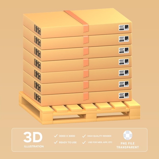 PSD psd-kartonboxen in 3d-illustration