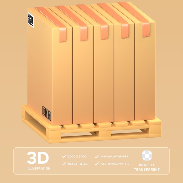 PSD psd-kartonboxen in 3d-illustration