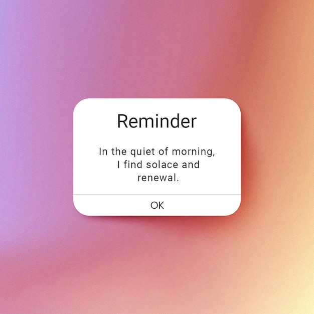 PSD psd lembrete no fundo de gradiente modelo de postagem do instagram