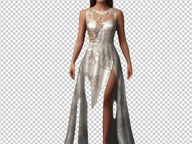 PSD psd d'une maquette de costume de mariage féminin sur un fond transparent