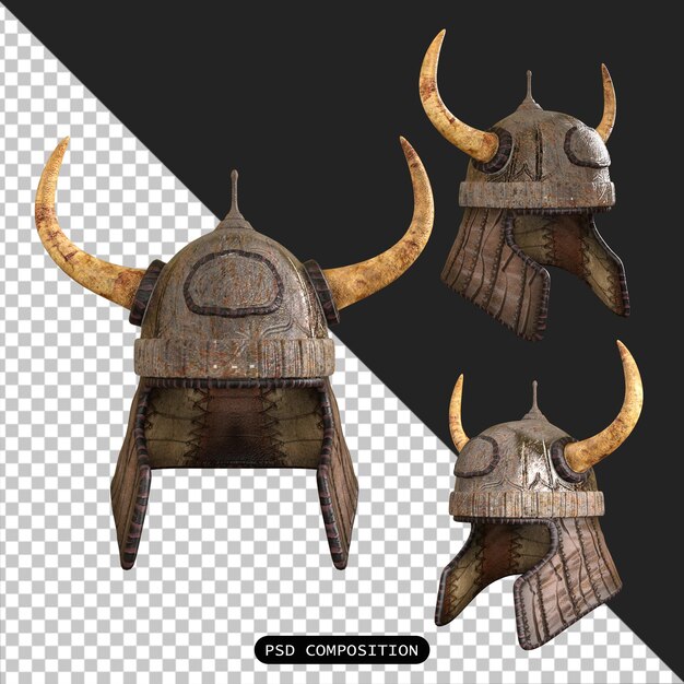 PSD psd war helmet pack isolado em 3d ilustração de renderização