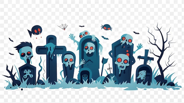 PSD psd zombie characters rising from the grave le design est étrange et 2d idea game asset flat art simple