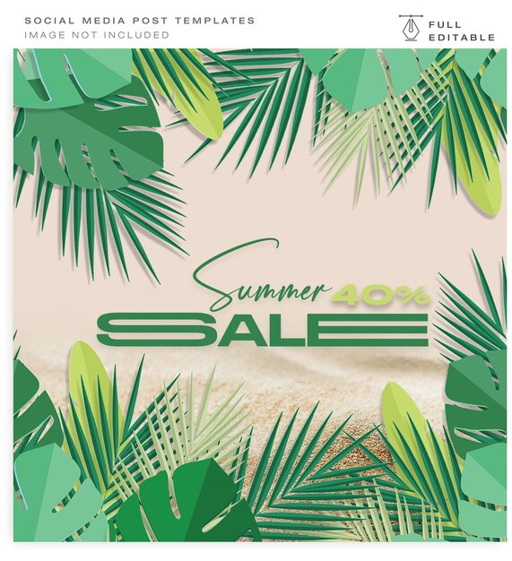 PSD publication instagram du dépliant sur les médias sociaux pour la promotion des soldes d'été