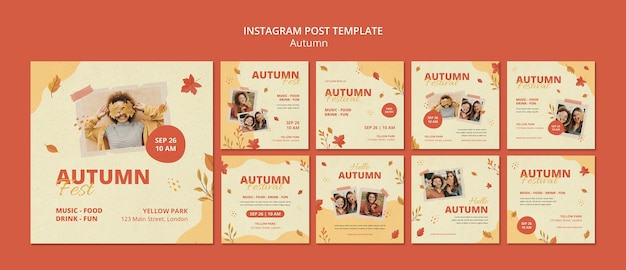 PSD publications instagram de la saison d'automne