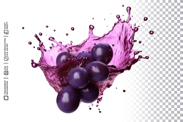 PSD purple grape color explosion splash swirl con trasparenza in psd