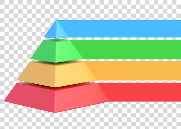 PSD pyramide flèches infographie diagramme graphique triangle présentation graphique pyramide de maslow rendu 3d