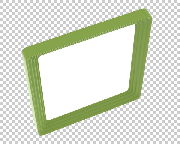 Quadro na ilustração de renderização 3d de fundo transparente