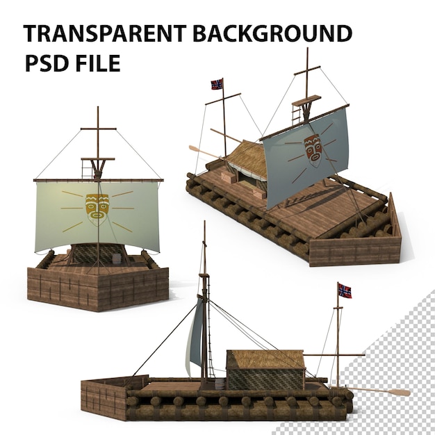 PSD le radeau kontiki png