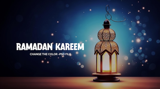 Ramadã Kareem fundo islâmico com vários ornamentos fundo 3D em formato PSD