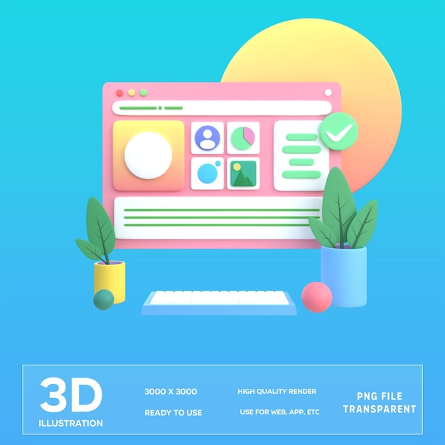 PSD rapport d'affaires et analyse de psd illustration 3d