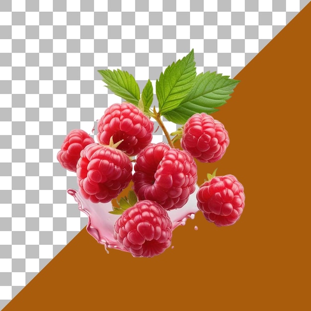 PSD raspberries isolées sur un fond transparent