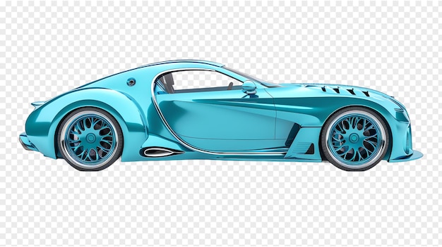 PSD realistische cyan-auto-illustration, isoliert auf durchsichtigem hintergrund