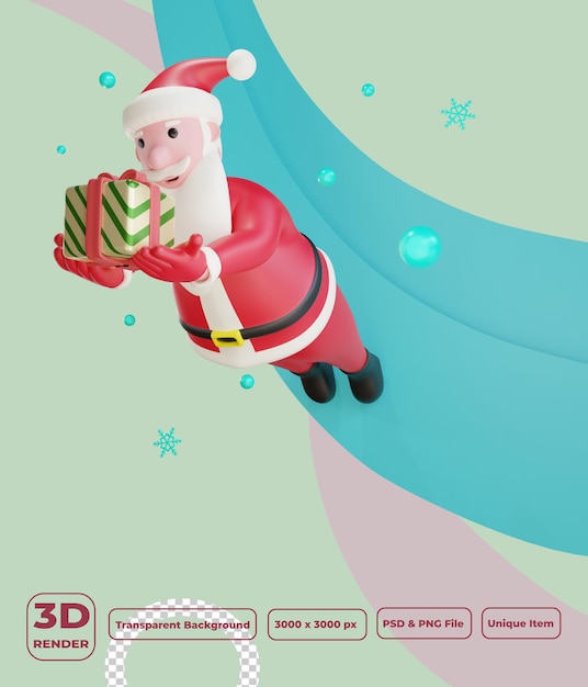 regalo galleggiante 3d babbo natale