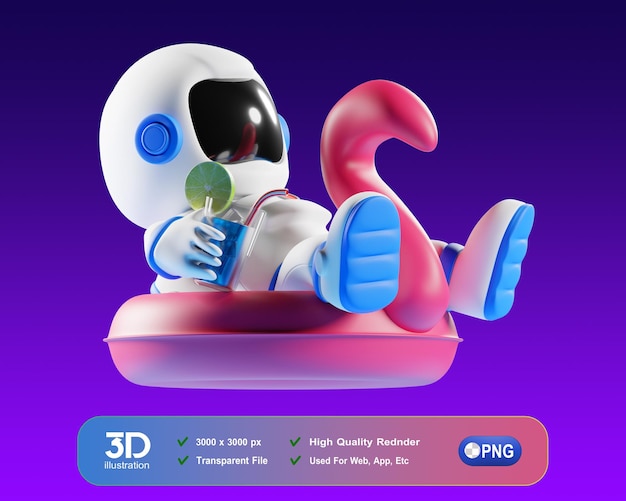 relaxe 3d Ilustração Astro 3D