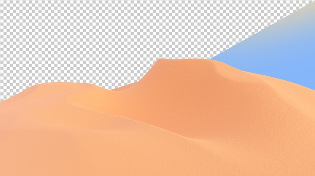 PSD rendering 3d del paesaggio del deserto dune di sabbia