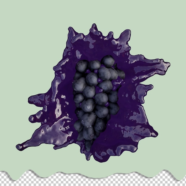 PSD rendering 3d realistico di blue grape migliore per scopi commerciali e di design