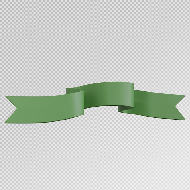 PSD renderização 3d da fita verde para design