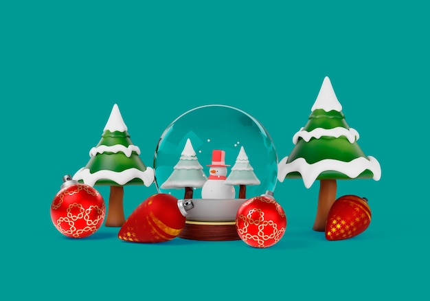 renderização 3D de fundo de natal