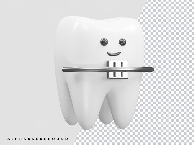 Renderização 3d de ícone de dentes