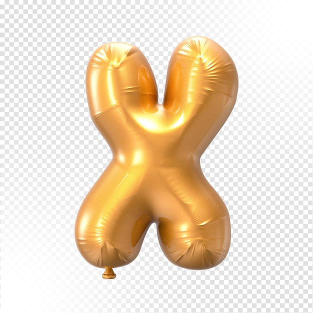 Renderização 3D de X Balloon Font Gold